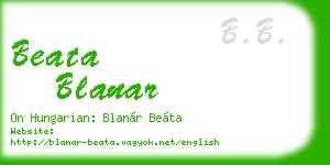 beata blanar business card