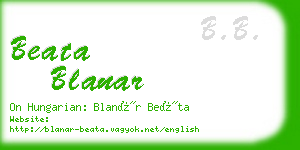 beata blanar business card